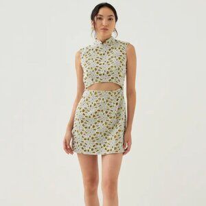 Love Bonito Llana Shoulder Padded Mandarin Collar Mini Dress